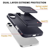 EIDERWOOD iPhone 16 Fleksibelt Plast Deksel med Kortholder & Innebygd Speil – Svart