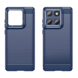 EIDERWOOD Motorola Edge 60 / Edge 60 Fusion Brushed Carbon Deksel - Blå