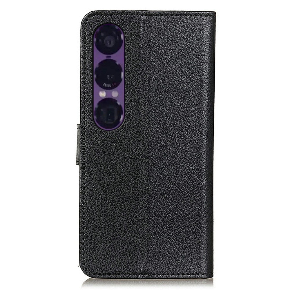 EIDERWOOD Sony Xperia 1 VII Kunstskinn Flip Deksel m. Kortholder & Ståfunksjon - Svart
