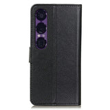 EIDERWOOD Sony Xperia 1 VII Kunstskinn Flip Deksel m. Kortholder & Ståfunksjon - Svart