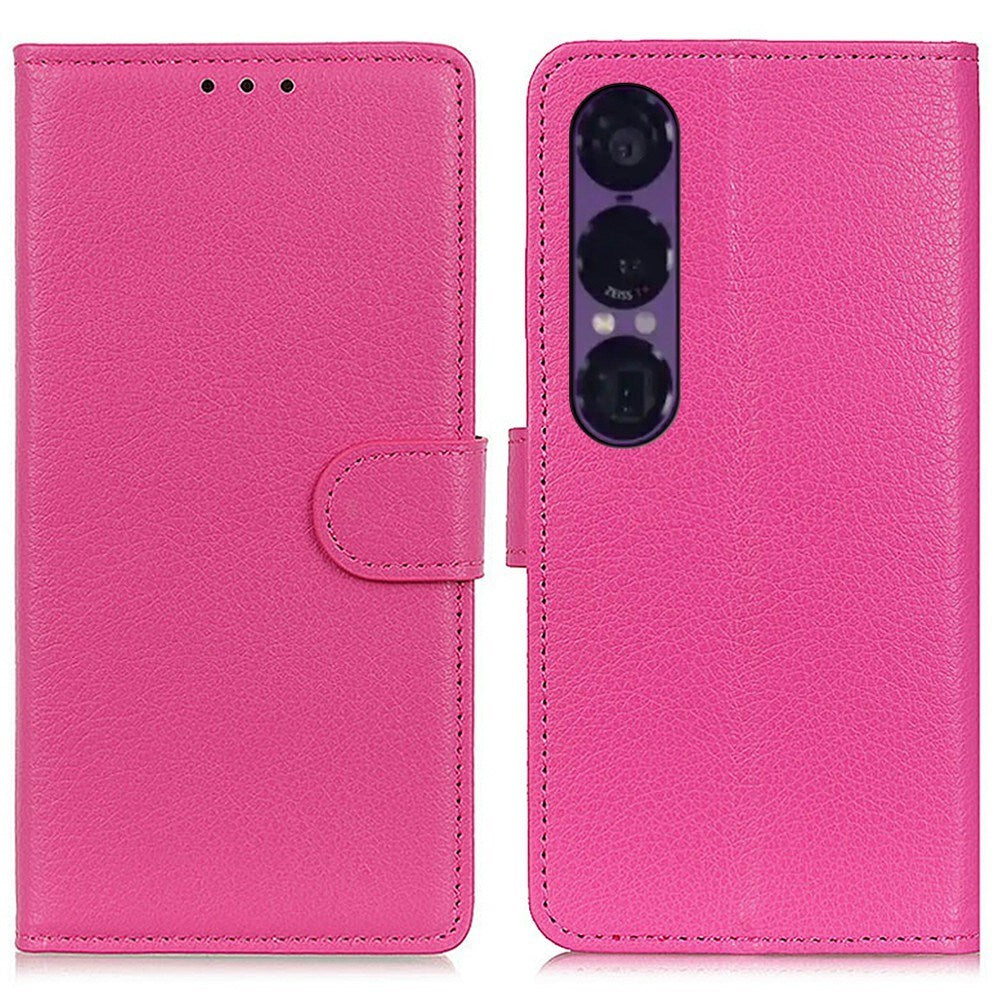 EIDERWOOD Sony Xperia 1 VII Kunstskinn Flip Deksel m. Kortholder & Ståfunksjon - Rosa