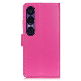 EIDERWOOD Sony Xperia 1 VII Kunstskinn Flip Deksel m. Kortholder & Ståfunksjon - Rosa