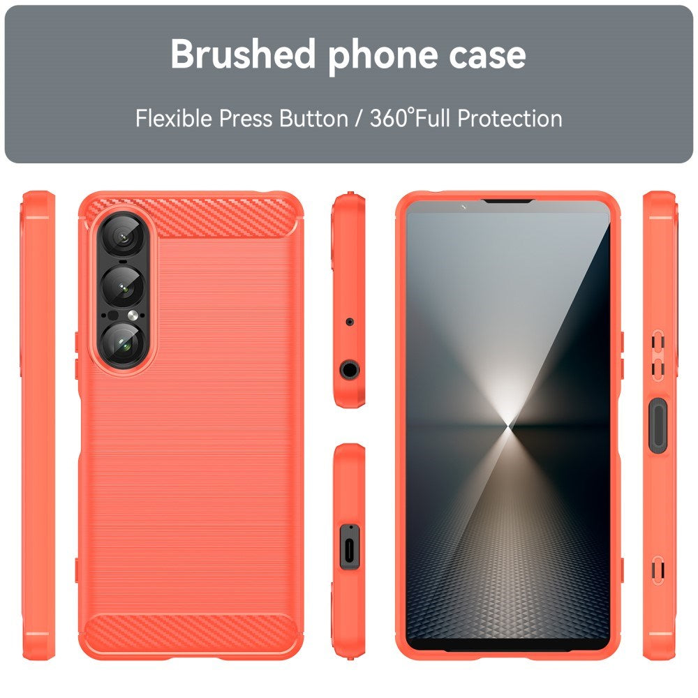 EIDERWOOD Sony Xperia 1 VII Brushed Carbon Deksel - Rød