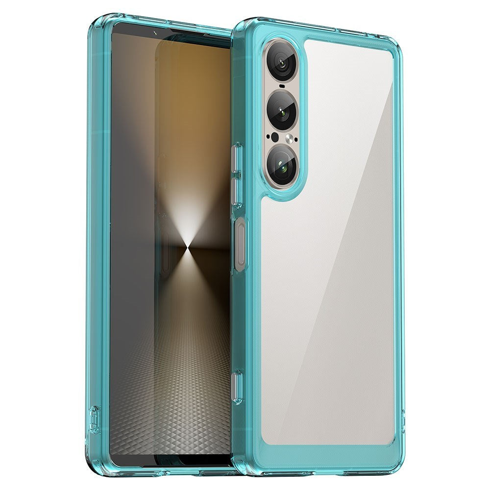 EIDERWOOD Sony Xperia 1 VII Hybrid Plast Deksel - Gjennomsiktig / Turkis