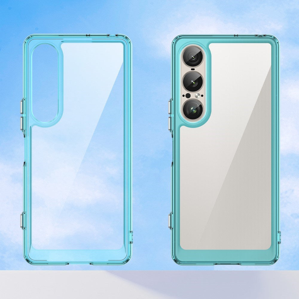 EIDERWOOD Sony Xperia 1 VII Hybrid Plast Deksel - Gjennomsiktig / Turkis