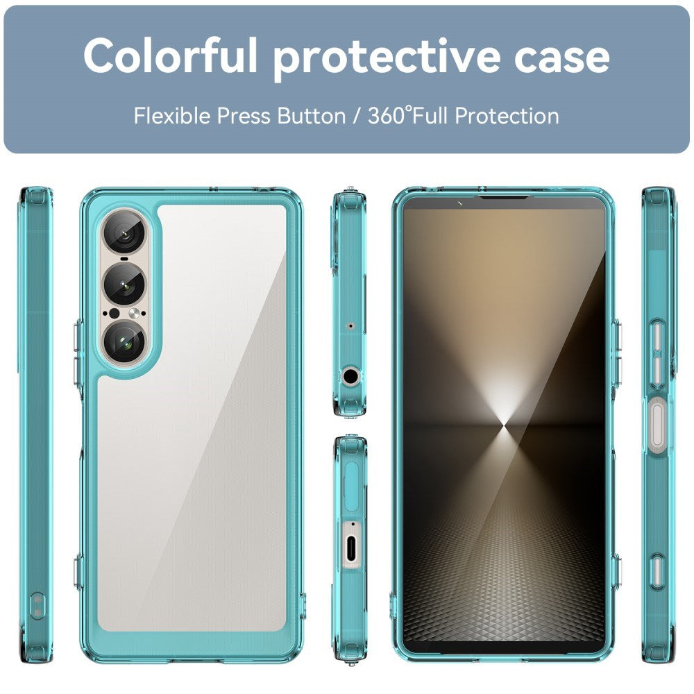 EIDERWOOD Sony Xperia 1 VII Hybrid Plast Deksel - Gjennomsiktig / Turkis