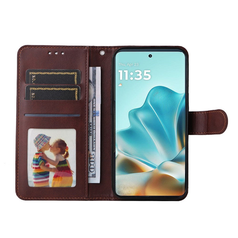 EIDERWOOD Motorola Edge 60 / Edge 60 Fusion 2-i-1 Kunstskinn Flip Deksel m. Skjermbeskyttelsesglass - Rød