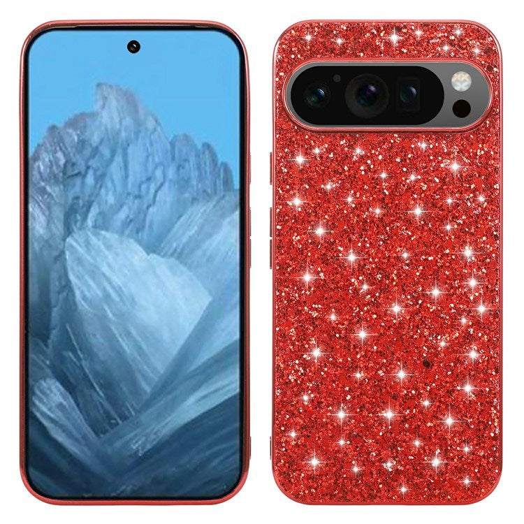 EIDERWOOD Google Pixel 10 / 10 Pro Glitter Deksel - Rød