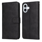 EIDERWOOD iPhone 17 Kunstskinn Flip Deksel med Lommebok &  Stropp – Svart