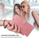 EIDERWOOD iPhone 17 Kunstskinn Flip Deksel med Lommebok &  Stropp – Rosa