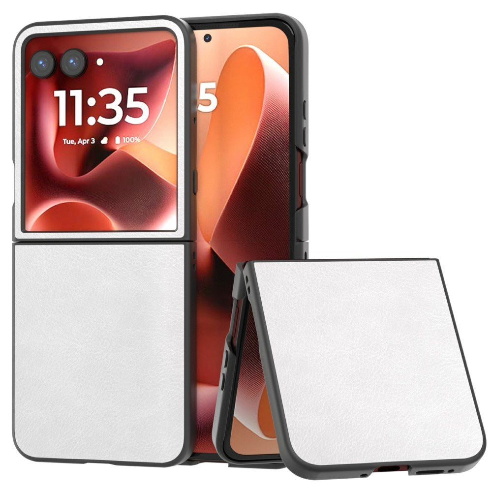 EIDERWOOD Motorola Razr 70 Ultra / Razr 60 Ultra Kunstskinn Deksel – Hvit