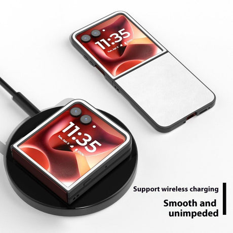 EIDERWOOD Motorola Razr 70 Ultra / Razr 60 Ultra Kunstskinn Deksel – Hvit