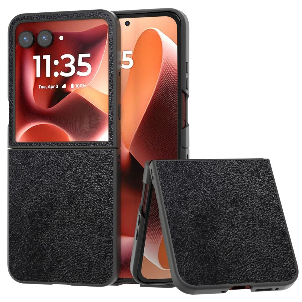EIDERWOOD Motorola Razr 70 Ultra / Razr 60 Ultra Kunstskinn Deksel – Svart