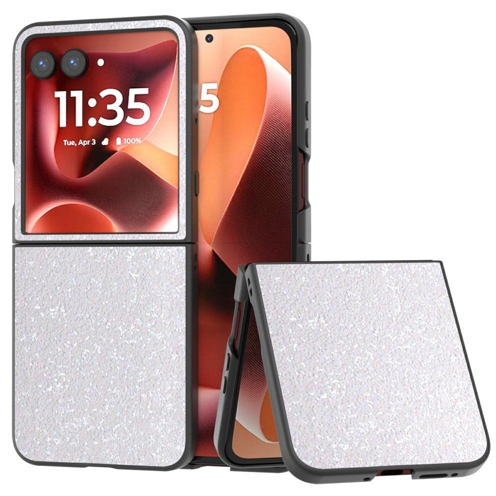 EIDERWOOD Motorola Razr 70 Ultra / Razr 60 Ultra Hardplast Glitter Deksel – Hvit