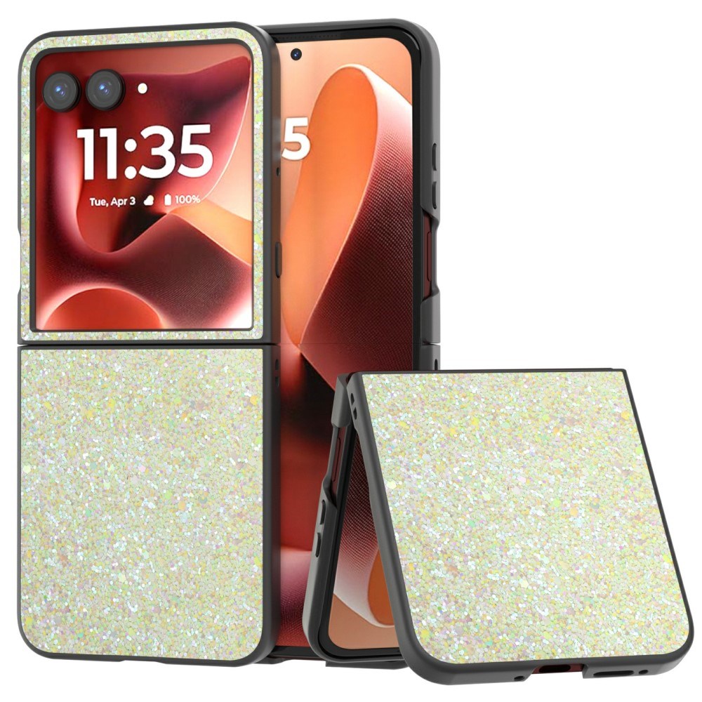 EIDERWOOD Motorola Razr 70 Ultra / Razr 60 Ultra Hardplast Glitter Deksel – Gul