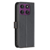 Motorola Edge 60 Pro BINFEN Kunstskinn Flip Deksel med Kortholder & Ståfunksjon - Svart