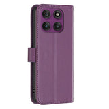 Motorola Edge 60 Pro BINFEN Kunstskinn Flip Deksel med Kortholder & Ståfunksjon - Mørk Lilla