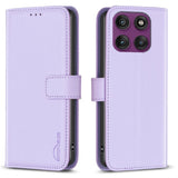 Motorola Edge 60 Pro BINFEN Kunstskinn Flip Deksel med Kortholder & Ståfunksjon - Lilla