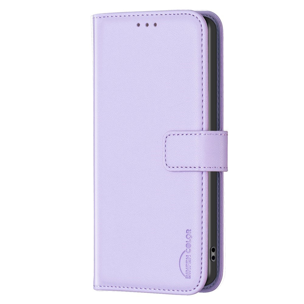 Motorola Edge 60 Pro BINFEN Kunstskinn Flip Deksel med Kortholder & Ståfunksjon - Lilla