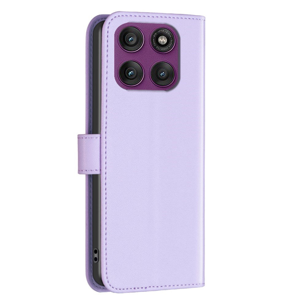 Motorola Edge 60 Pro BINFEN Kunstskinn Flip Deksel med Kortholder & Ståfunksjon - Lilla