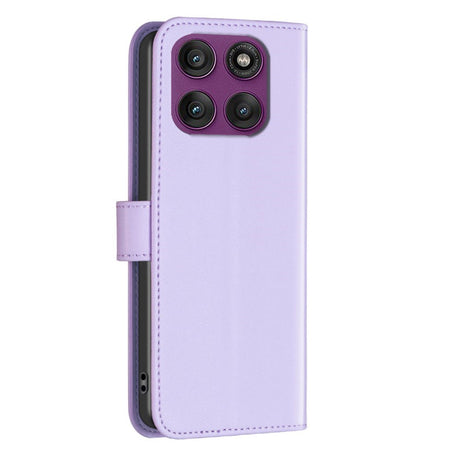 Motorola Edge 60 Pro BINFEN Kunstskinn Flip Deksel med Kortholder & Ståfunksjon - Lilla