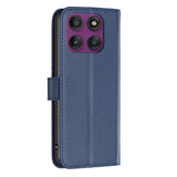Motorola Edge 60 Pro BINFEN Kunstskinn Flip Deksel med Kortholder & Ståfunksjon - Mørk Blå