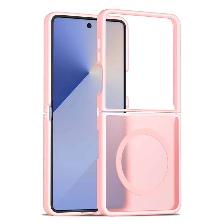 EIDERWOOD Samsung Galaxy Z Flip7 Matt Hybrid Deksel - MagSafe Kompatibel - Gjennomsiktig / Rosa