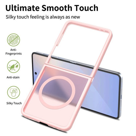 EIDERWOOD Samsung Galaxy Z Flip7 Matt Hybrid Deksel - MagSafe Kompatibel - Gjennomsiktig / Rosa