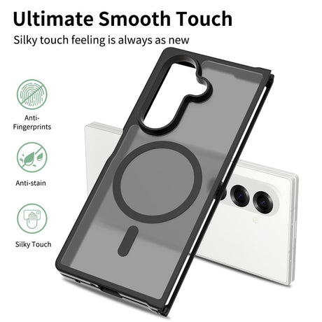 EIDERWOOD Samsung Galaxy Z Fold7 Matt Hybrid Deksel - MagSafe Kompatibel - Gjennomsiktig / Svart