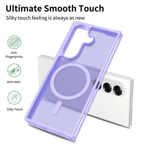 EIDERWOOD Samsung Galaxy Z Fold7 Matt Hybrid Deksel - MagSafe Kompatibel - Gjennomsiktig / Lilla