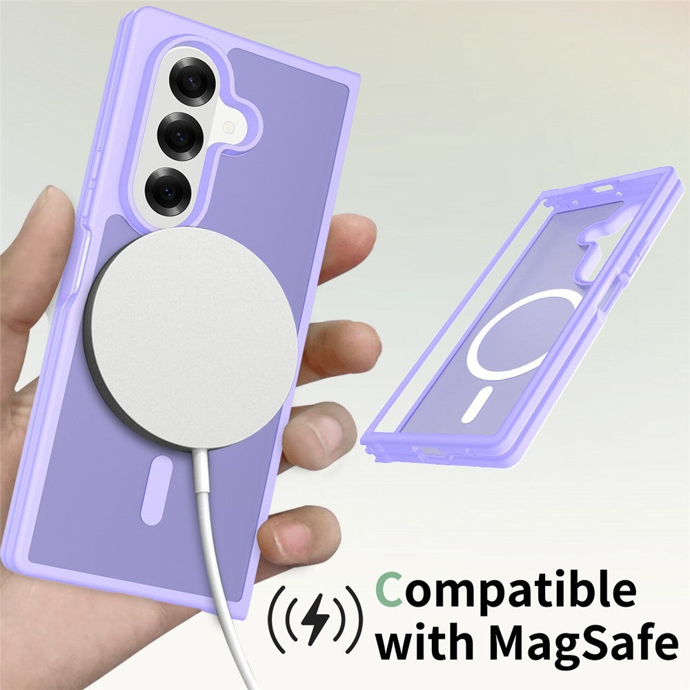 EIDERWOOD Samsung Galaxy Z Fold7 Matt Hybrid Deksel - MagSafe Kompatibel - Gjennomsiktig / Lilla