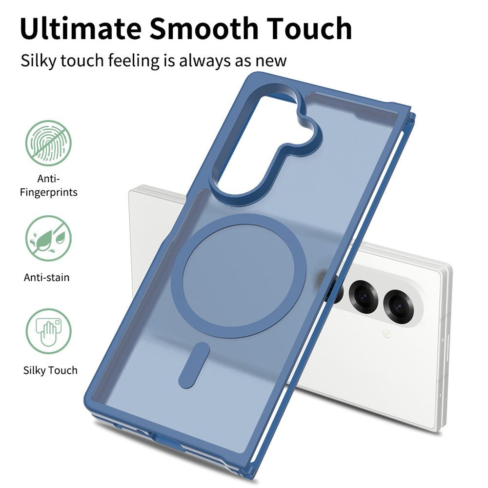 EIDERWOOD Samsung Galaxy Z Fold7 Matt Hybrid Deksel - MagSafe Kompatibel - Gjennomsiktig / Blå