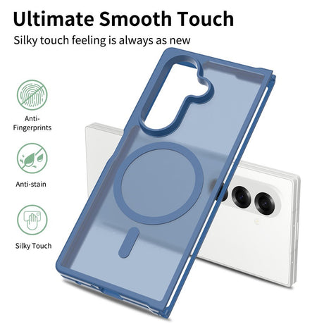 EIDERWOOD Samsung Galaxy Z Fold7 Matt Hybrid Deksel - MagSafe Kompatibel - Gjennomsiktig / Blå