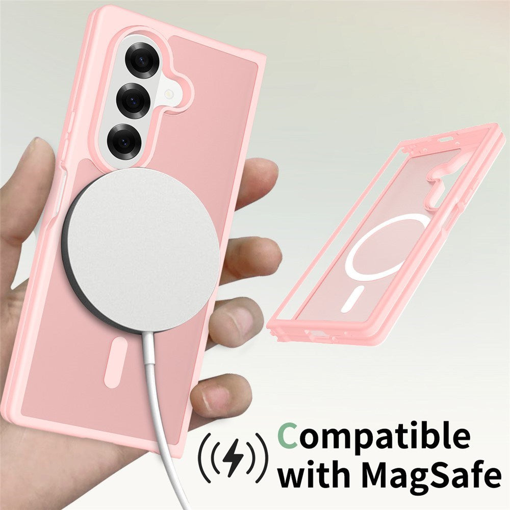 EIDERWOOD Samsung Galaxy Z Fold7 Matt Hybrid Deksel - MagSafe Kompatibel - Gjennomsiktig / Rosa