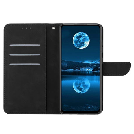 Oppo Reno14 (5G) Kunstskinn Flip Deksel med Trykk - Svart