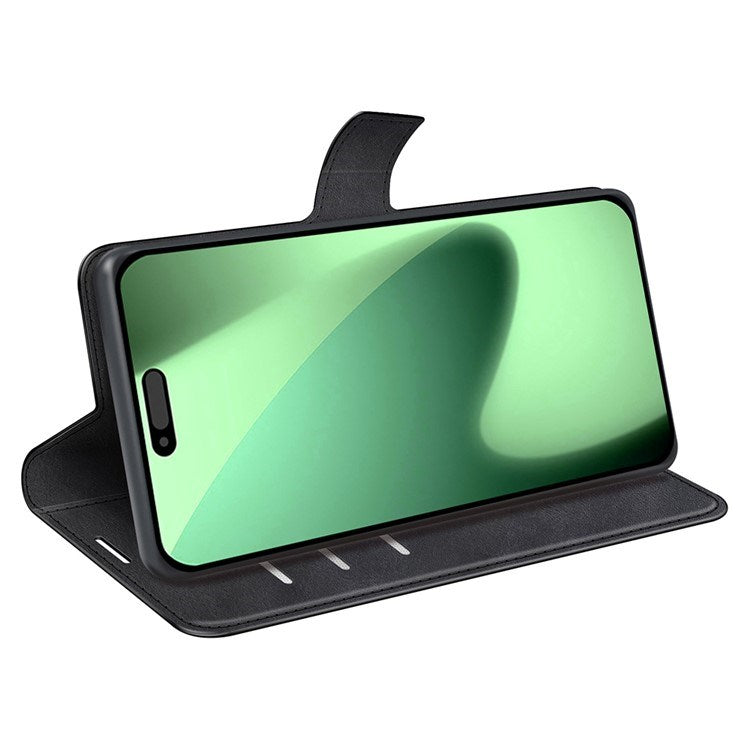EIDERWOOD iPhone 17 Pro Max Kunstskinn Flip Deksel m. Stativfunksjon & Kortholder - Svart