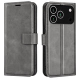 EIDERWOOD iPhone 17 Pro Max Kunstskinn Flip Deksel m. Stativfunksjon & Kortholder - Grå
