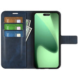 EIDERWOOD iPhone 17 Pro Max Kunstskinn Flip Deksel m. Stativfunksjon & Kortholder - Blå