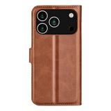 EIDERWOOD iPhone 17 Pro Max Kunstskinn Flip Deksel m. Stativfunksjon & Kortholder - Lysbrun