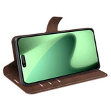 EIDERWOOD iPhone 17 Pro Max Kunstskinn Flip Deksel m. Stativfunksjon & Kortholder - Brun