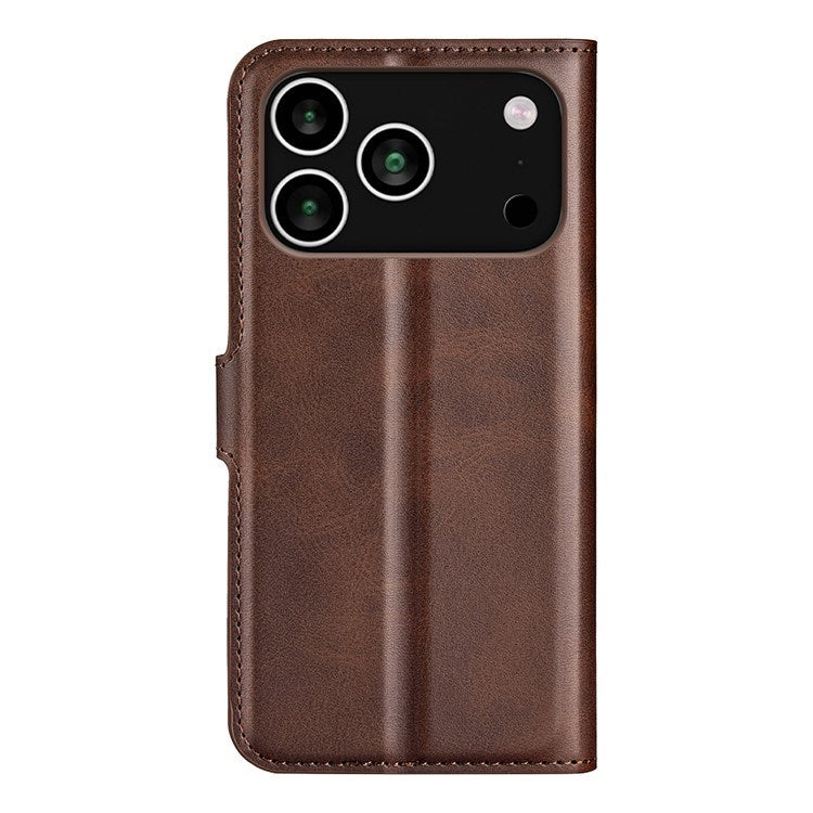 EIDERWOOD iPhone 17 Pro Max Kunstskinn Flip Deksel m. Stativfunksjon & Kortholder - Brun