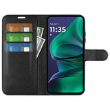 Motorola Moto G Stylus 5G (2025) EIDERWOOD Kunstskinn Flip Deksel med Kortholder & Ståfunksjon - Svart