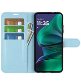 Motorola Moto G Stylus 5G (2025) EIDERWOOD Kunstskinn Flip Deksel med Kortholder & Ståfunksjon - Blå