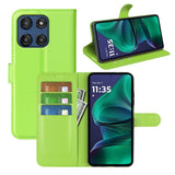 Motorola Moto G Stylus 5G (2025) EIDERWOOD Kunstskinn Flip Deksel med Kortholder & Ståfunksjon - Grønn