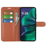 Motorola Moto G Stylus 5G (2025) EIDERWOOD Kunstskinn Flip Deksel med Kortholder & Ståfunksjon - Brun