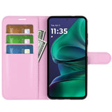 Motorola Moto G Stylus 5G (2025) EIDERWOOD Kunstskinn Flip Deksel med Kortholder & Ståfunksjon - Rosa