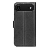 EIDERWOOD iPhone Air Litchi Flip Deksel med Innebygd Kortholder & Stativfunksjon – Svart