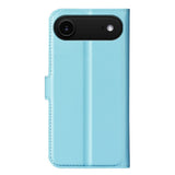 EIDERWOOD iPhone Air Litchi Flip Deksel med Innebygd Kortholder & Stativfunksjon – Blå