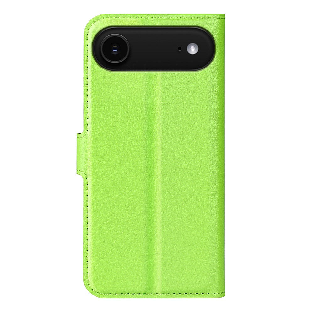 EIDERWOOD iPhone Air Litchi Flip Deksel med Innebygd Kortholder & Stativfunksjon – Grønn