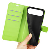 EIDERWOOD iPhone Air Litchi Flip Deksel med Innebygd Kortholder & Stativfunksjon – Grønn